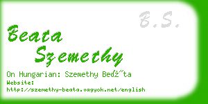 beata szemethy business card